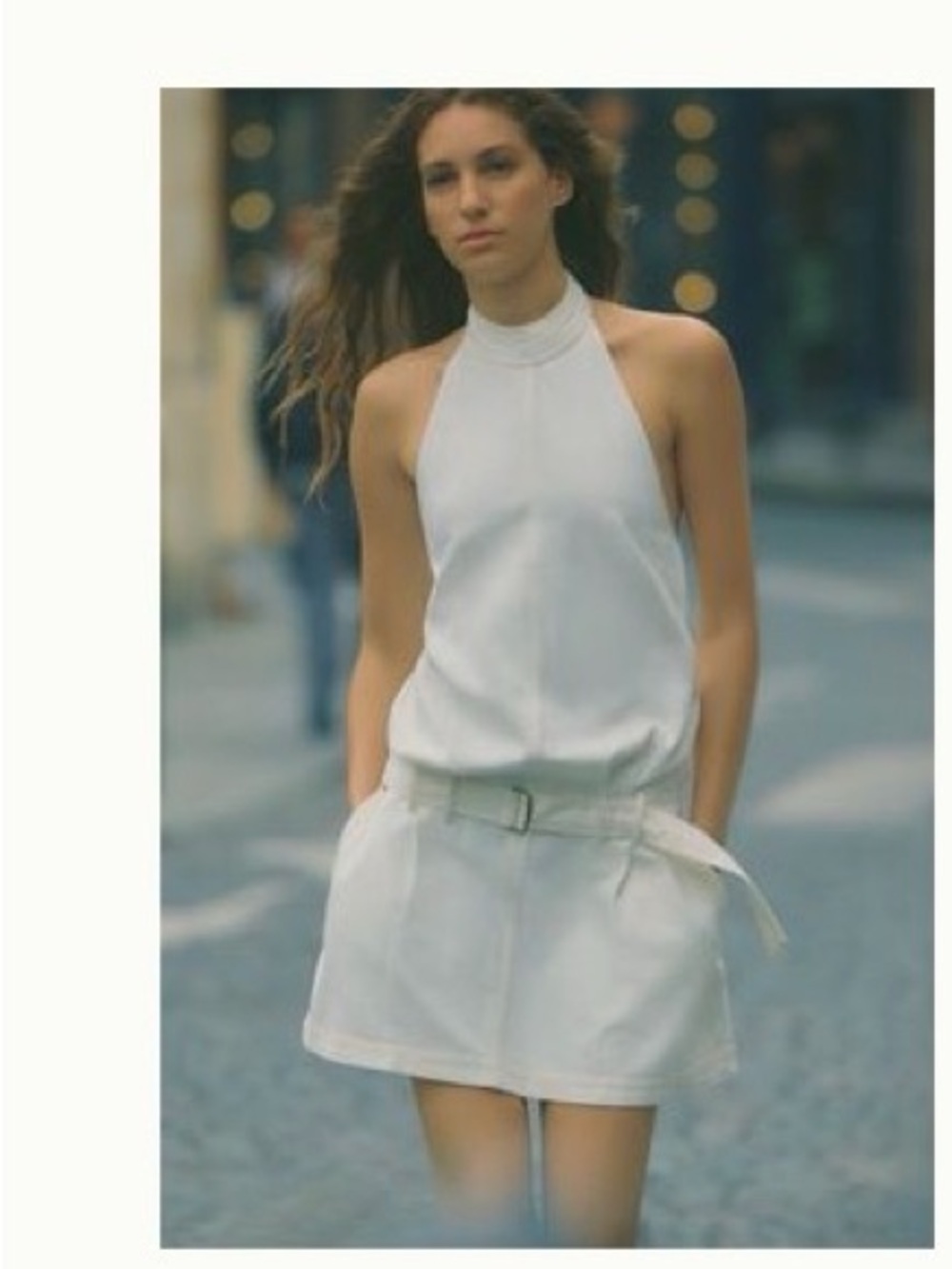 Anthropologie White Halter Mini Dress